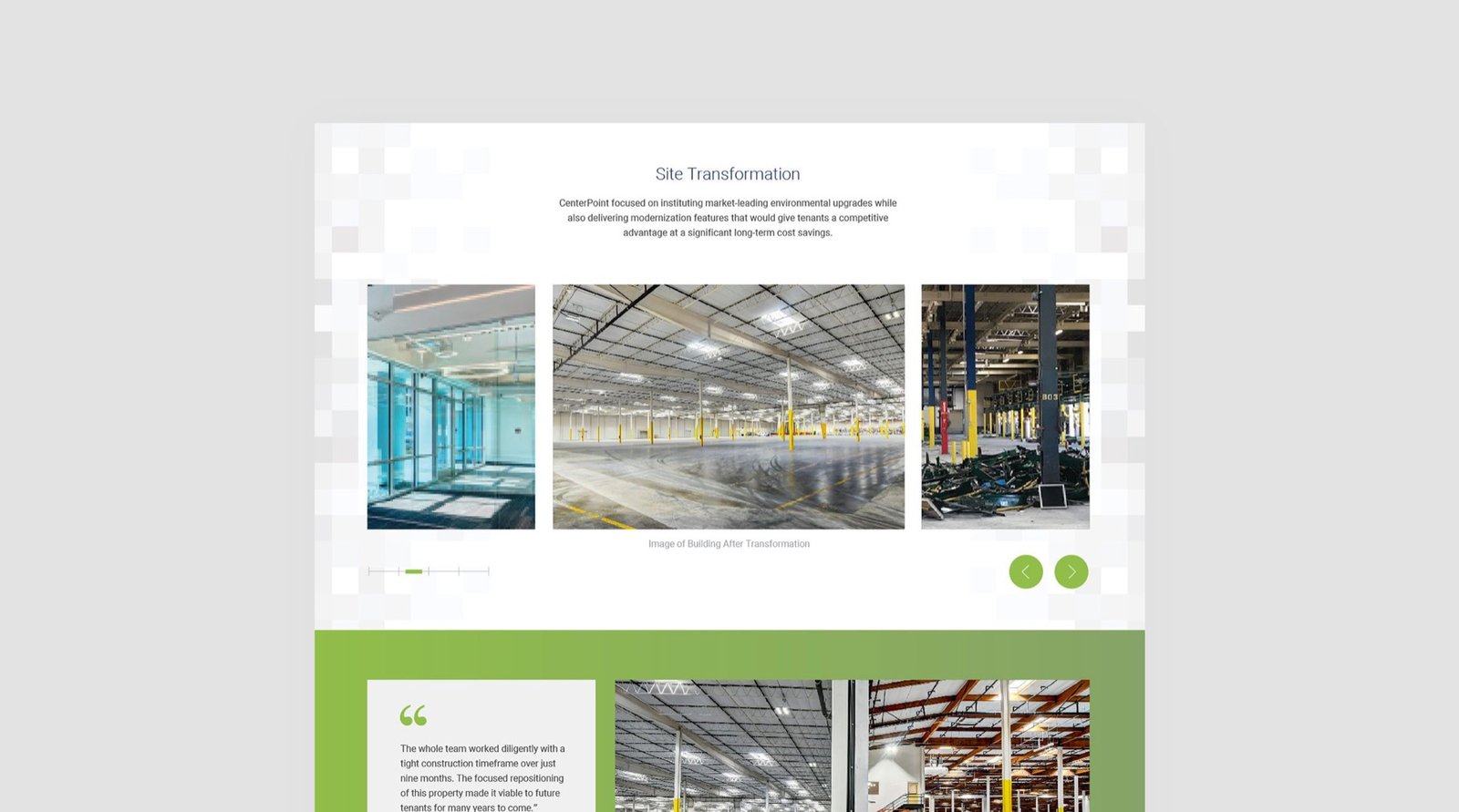 CenterPoint Properties website design across multiple screens